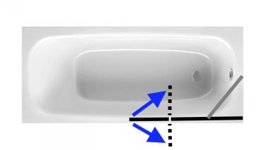 Badewannenaufsatz bestehend aus Glaswand und einer Glaspendeltür